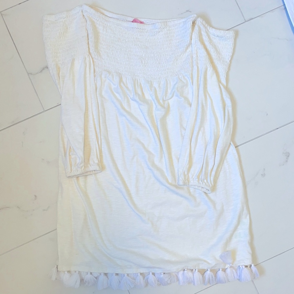 Lilly Pulitzer Dress, White Trina Coverup, Perfect Condition, Size Small - Picture 2 of 4